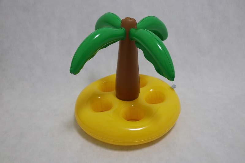 Wholesale PVC Inflatable Flamingo Coasters Floating Drink Cup Holder 5 Hole Coconut Coaster