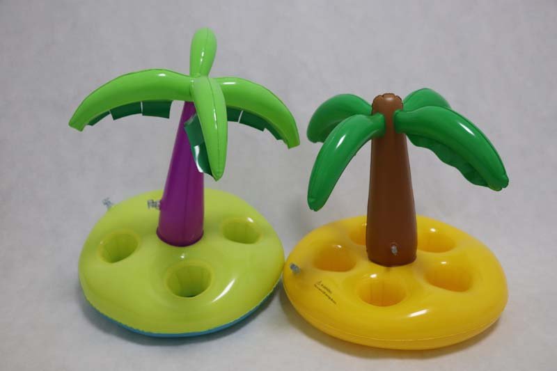 custom floating coasters inflatable float palm tree drink holders