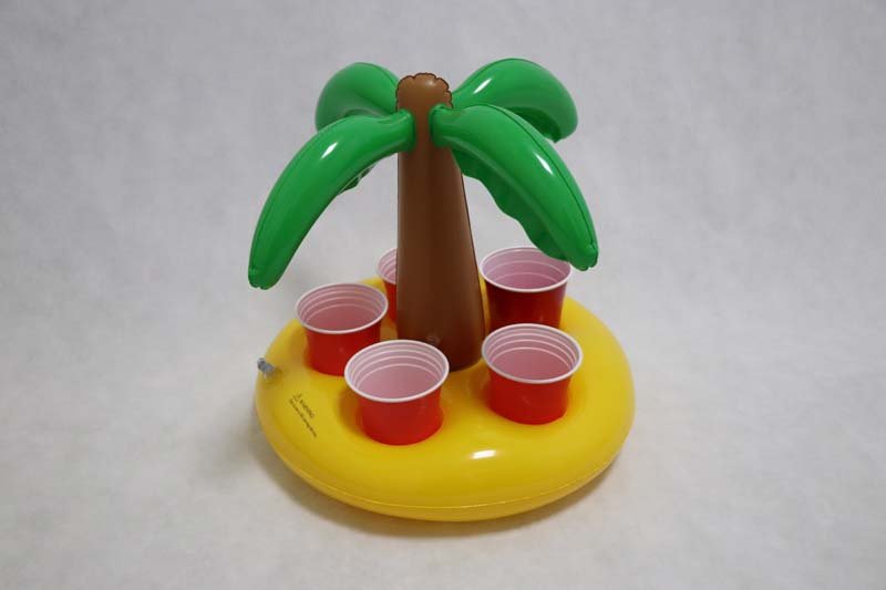 Wholesale PVC Inflatable Flamingo Coasters Floating Drink Cup Holder 5 Hole Coconut Coaster